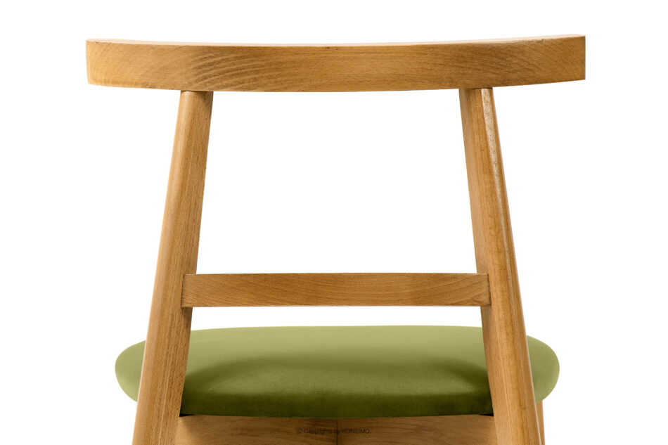 LILIO Krzesło w stylu vintage oliwkowy welur jasny dąb oliwkowy/jasny dąb - zdjęcie 7