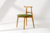 LILIO Krzesło w stylu vintage oliwkowy welur jasny dąb oliwkowy/jasny dąb - zdjęcie 2