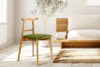 LILIO Krzesło w stylu vintage oliwkowy welur jasny dąb oliwkowy/jasny dąb - zdjęcie 10