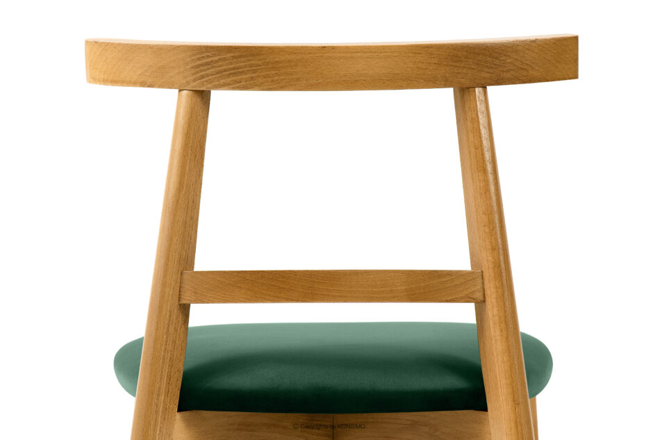 LILIO Krzesło w stylu vintage ciemny zielony welur jasny dąb ciemny zielony/jasny dąb - zdjęcie 7