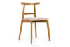 LILIO Krzesło w stylu vintage kremowy welur jasny dąb kremowy/jasny dąb - zdjęcie 1