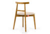 LILIO Krzesło w stylu vintage kremowy welur jasny dąb kremowy/jasny dąb - zdjęcie 4