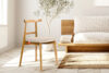 LILIO Krzesło w stylu vintage kremowy welur jasny dąb kremowy/jasny dąb - zdjęcie 10