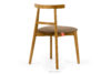 LILIO Krzesło w stylu vintage beżowy welur jasny dąb beżowy/jasny dąb - zdjęcie 4