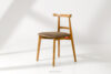 LILIO Krzesło w stylu vintage beżowy welur jasny dąb beżowy/jasny dąb - zdjęcie 2