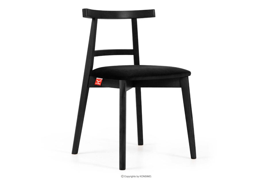 LILIO Krzesło w stylu vintage czarny welur czarny/czarny - zdjęcie 0