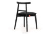 LILIO Krzesło w stylu vintage czarny welur czarny/czarny - zdjęcie 4