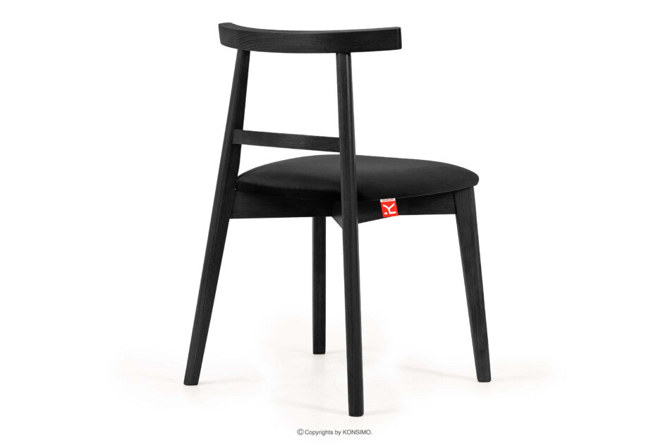 LILIO Krzesło w stylu vintage czarny welur czarny/czarny - zdjęcie 3