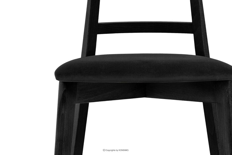 LILIO Krzesło w stylu vintage czarny welur czarny/czarny - zdjęcie 4