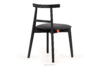 LILIO Krzesło w stylu vintage grafitowy welur grafitowy/czarny - zdjęcie 4