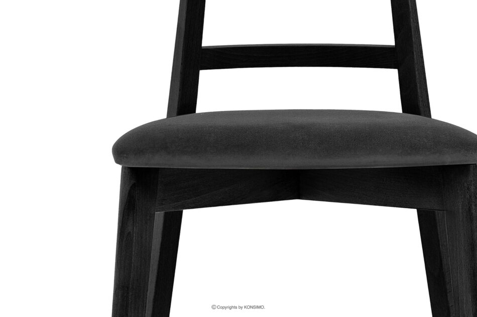 LILIO Krzesło w stylu vintage grafitowy welur grafitowy/czarny - zdjęcie 4