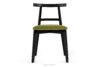 LILIO Krzesło w stylu vintage oliwkowy welur oliwkowy/czarny - zdjęcie 3
