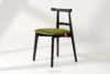 LILIO Krzesło w stylu vintage oliwkowy welur oliwkowy/czarny - zdjęcie 2