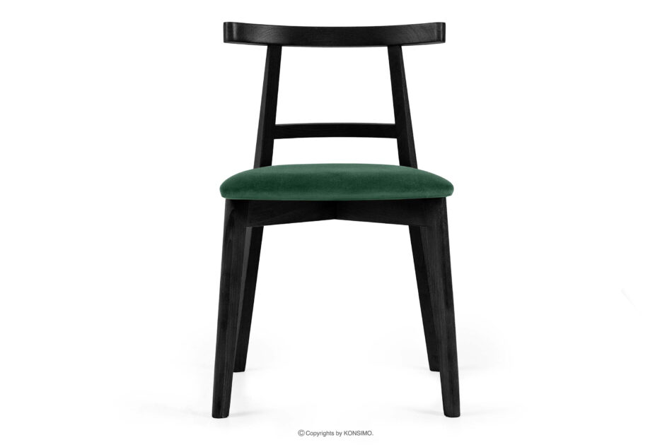 LILIO Krzesło w stylu vintage ciemny zielony welur ciemny zielony/czarny - zdjęcie 2