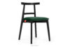 LILIO Krzesło w stylu vintage ciemny zielony welur ciemny zielony/czarny - zdjęcie 1