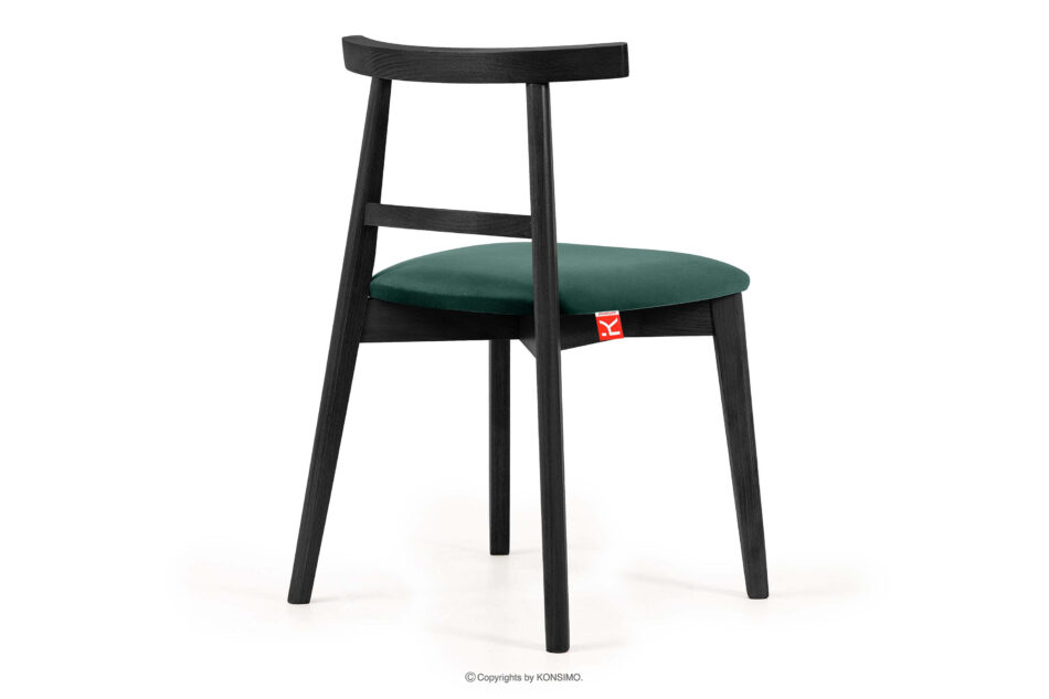 LILIO Krzesło w stylu vintage ciemny zielony welur ciemny zielony/czarny - zdjęcie 3