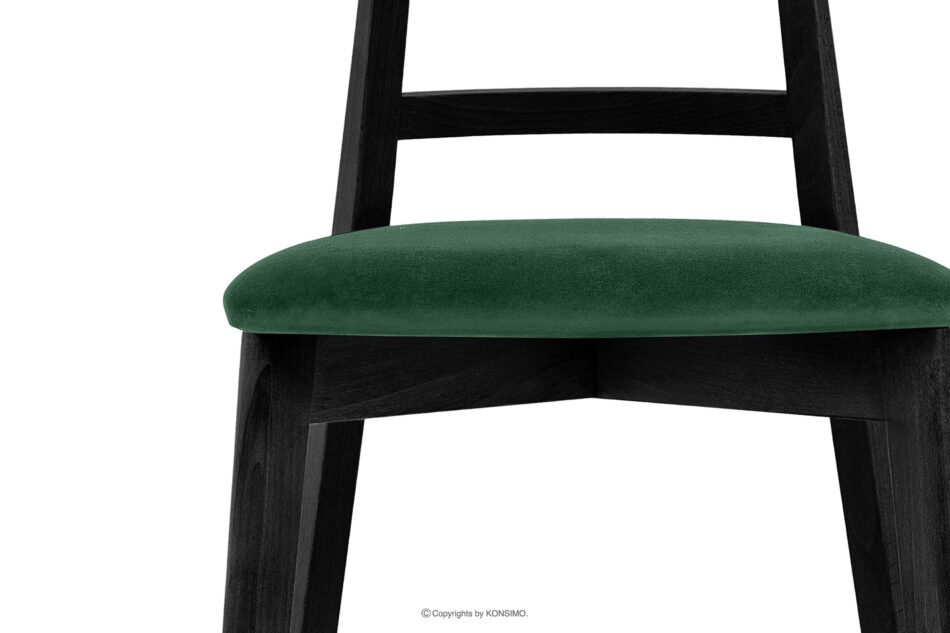 LILIO Krzesło w stylu vintage ciemny zielony welur ciemny zielony/czarny - zdjęcie 4