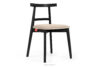 LILIO Krzesło w stylu vintage kremowy welur kremowy/czarny - zdjęcie 1