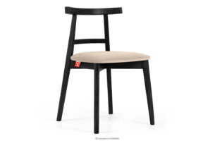 LILIO, https://konsimo.pl/kolekcja/lilio/ Krzesło w stylu vintage kremowy welur kremowy/czarny - zdjęcie