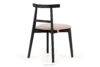 LILIO Krzesło w stylu vintage kremowy welur kremowy/czarny - zdjęcie 4
