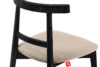 LILIO Krzesło w stylu vintage kremowy welur kremowy/czarny - zdjęcie 7