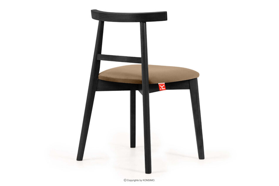 LILIO Krzesło w stylu vintage beżowy welur beżowy/czarny - zdjęcie 3