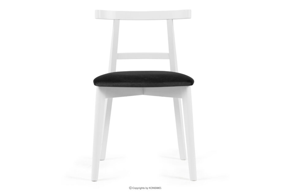 LILIO Białe krzesło vintage czarny welur czarny/biały - zdjęcie 2