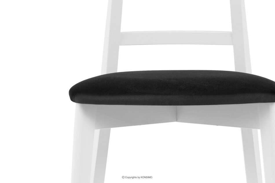 LILIO Białe krzesło vintage czarny welur czarny/biały - zdjęcie 5