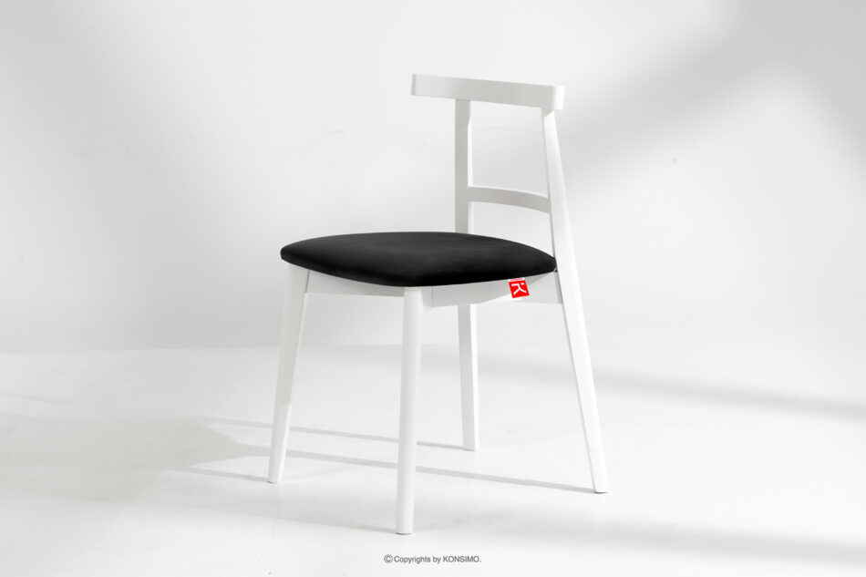 LILIO Białe krzesło vintage czarny welur czarny/biały - zdjęcie 1