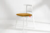 LILIO Białe krzesło vintage żółty welur żółty/biały - zdjęcie 2