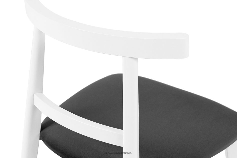 LILIO Białe krzesło vintage grafitowy welur grafitowy/biały - zdjęcie 6