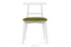 LILIO Białe krzesło vintage oliwkowy welur oliwkowy/biały - zdjęcie 3
