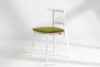 LILIO Białe krzesło vintage oliwkowy welur oliwkowy/biały - zdjęcie 2