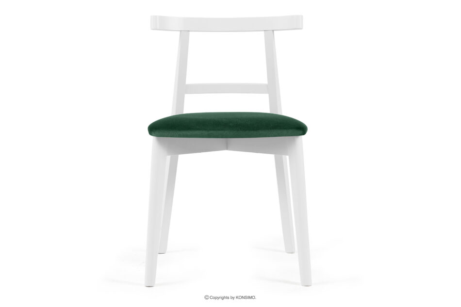 LILIO Białe krzesło vintage ciemny zielony welur ciemny zielony/biały - zdjęcie 2