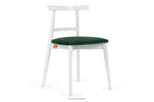 LILIO, https://konsimo.pl/kolekcja/lilio/ Białe krzesło vintage ciemny zielony welur ciemny zielony/biały - zdjęcie