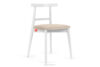 LILIO Białe krzesło vintage kremowy welur kremowy/biały - zdjęcie 1