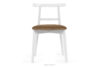 LILIO Białe krzesło vintage beżowy welur beżowy/biały - zdjęcie 3