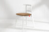 LILIO Białe krzesło vintage beżowy welur beżowy/biały - zdjęcie 2
