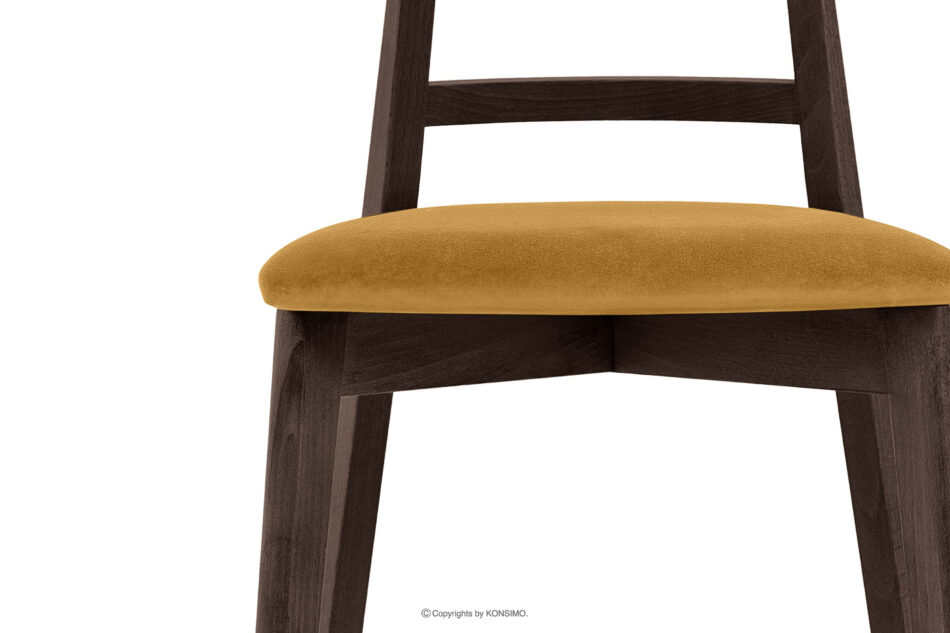 LILIO Krzesło vintage żółty welur orzech ciemny żółty/orzech ciemny - zdjęcie 4