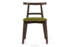 LILIO Krzesło vintage oliwkowy welur orzech ciemny oliwkowy/orzech ciemny - zdjęcie 3