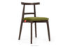 LILIO Krzesło vintage oliwkowy welur orzech ciemny oliwkowy/orzech ciemny - zdjęcie 1