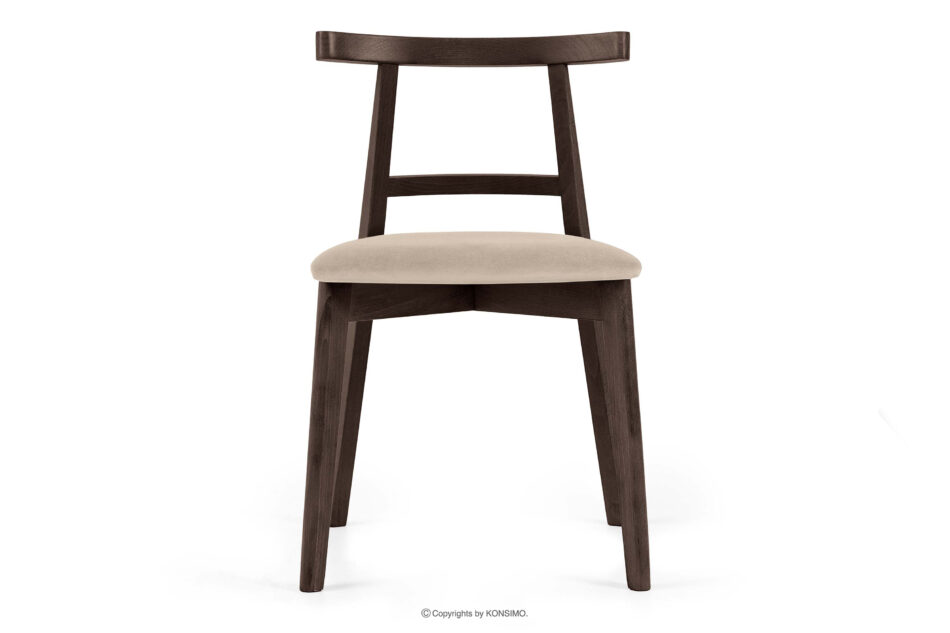 LILIO Krzesło vintage kremowy welur orzech ciemny kremowy/orzech ciemny - zdjęcie 2