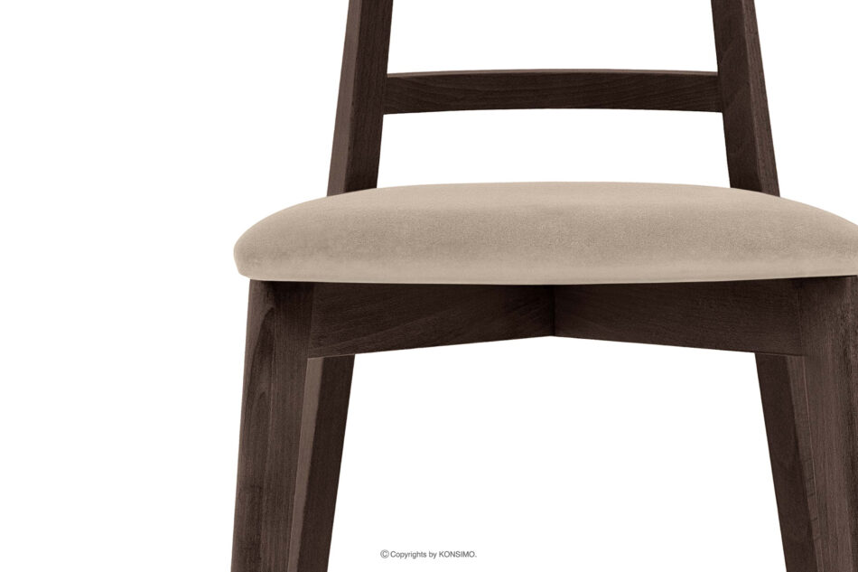 LILIO Krzesło vintage kremowy welur orzech ciemny kremowy/orzech ciemny - zdjęcie 4