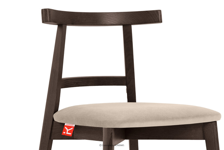 LILIO Krzesło vintage kremowy welur orzech ciemny kremowy/orzech ciemny - zdjęcie 5