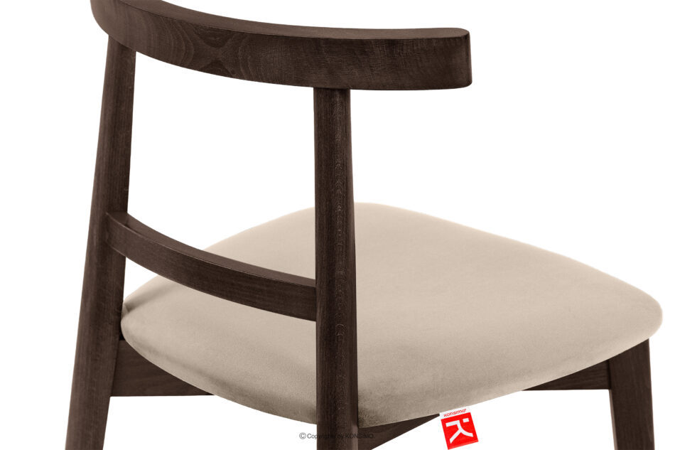 LILIO Krzesło vintage kremowy welur orzech ciemny kremowy/orzech ciemny - zdjęcie 6