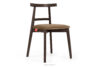 LILIO Krzesło vintage beżowy welur orzech ciemny beżowy/orzech ciemny - zdjęcie 1