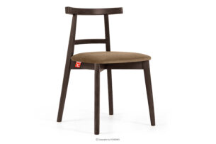 LILIO, https://konsimo.pl/kolekcja/lilio/ Krzesło vintage beżowy welur orzech ciemny beżowy/orzech ciemny - zdjęcie