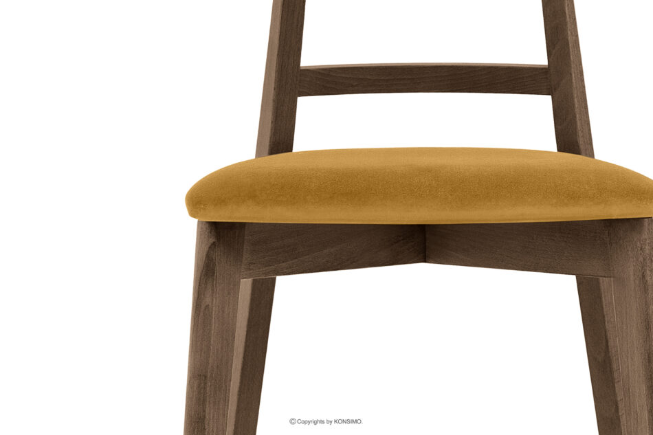 LILIO Krzesło vintage żółty welur dąb lefkas żółty/dąb lefkas - zdjęcie 4