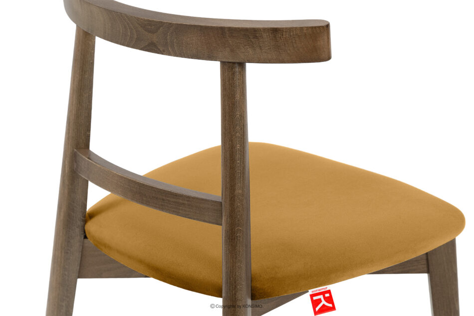 LILIO Krzesło vintage żółty welur dąb lefkas żółty/dąb lefkas - zdjęcie 6