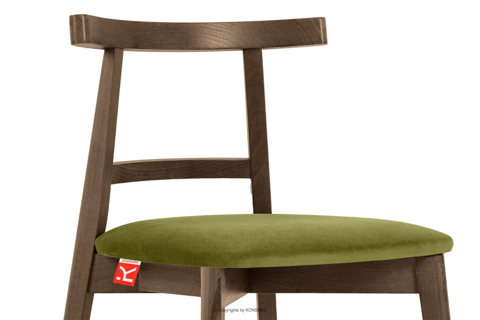 LILIO Krzesło vintage oliwkowy welur dąb lefkas oliwkowy/dąb lefkas - zdjęcie 5